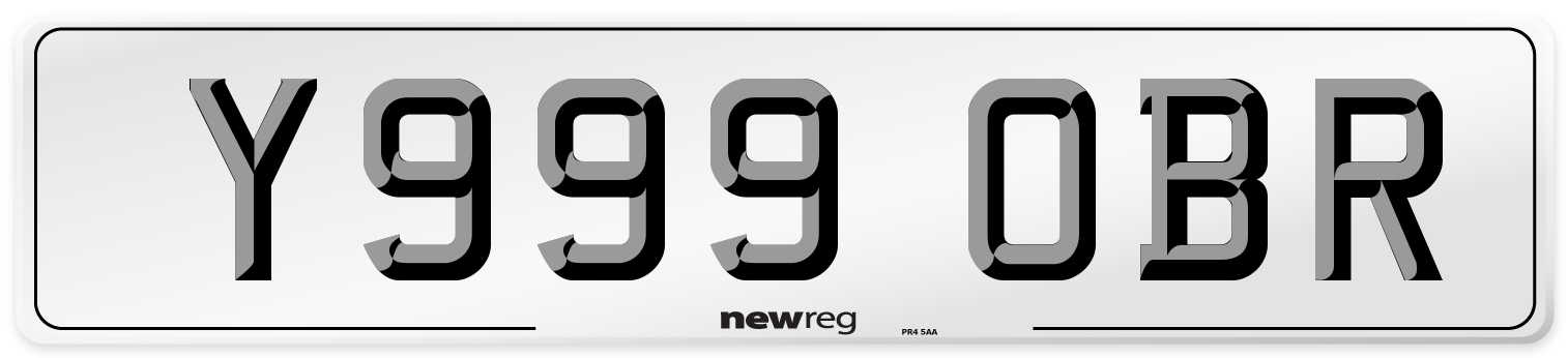 Y999 OBR Number Plate from New Reg
